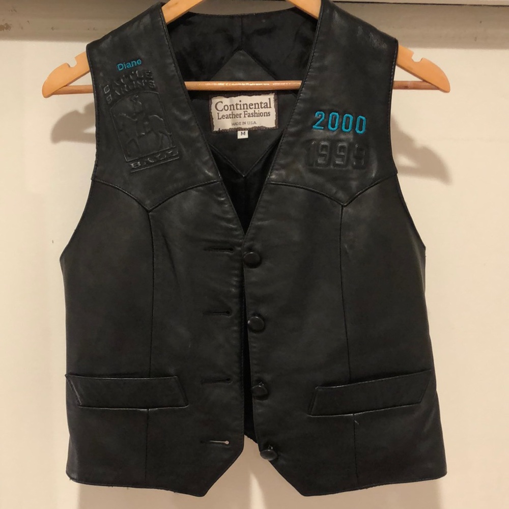 Y2K Leather 2000 Vest Medium 🖤